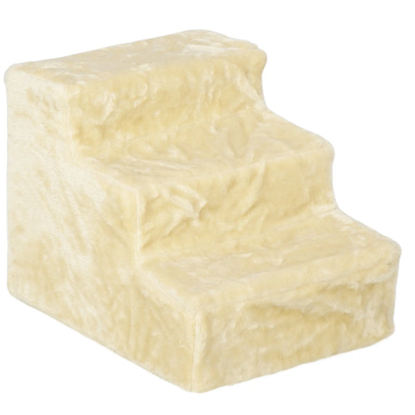 Escalier pour Chien à 3 Marches, Escalier pour Chat, Échelle Antidérapante pour Animaux, 46 x 35 x 35 cm, Beige-0