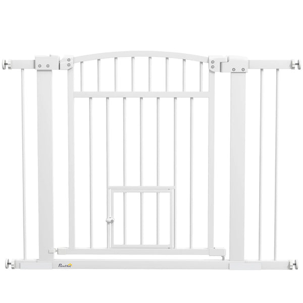 Barrière de sécurité chien système de double verrouillage montage par pression ou perçage largeur 76-104 cm blanc-0