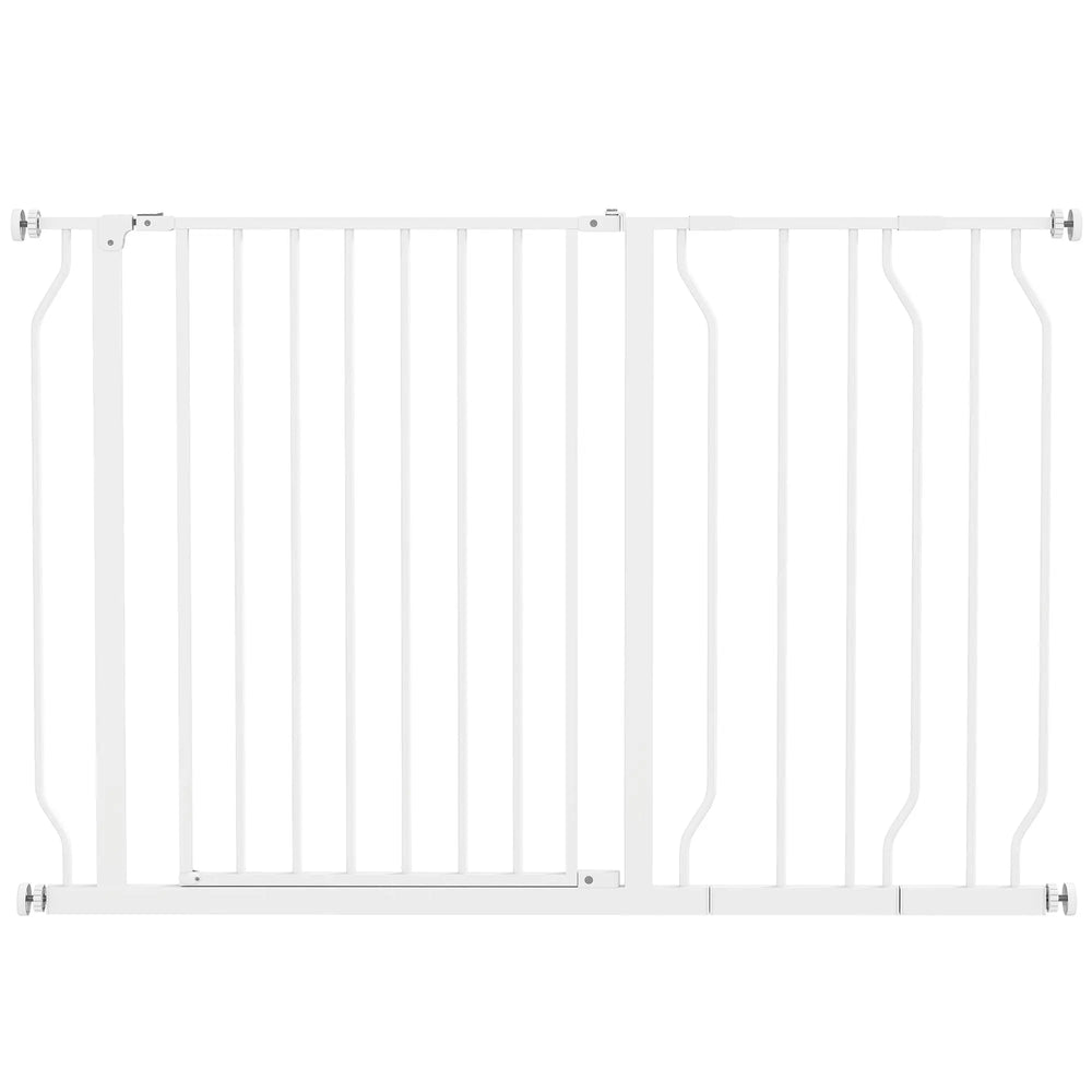 Barrière de sécurité barrière pour animal domestique longueur réglable dim. 75-115L x 76H cm blanc-0
