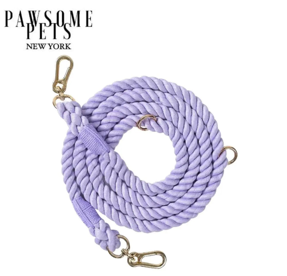 HANDS FREE DOG ROPE LEASH - PURPLE LOVE-0