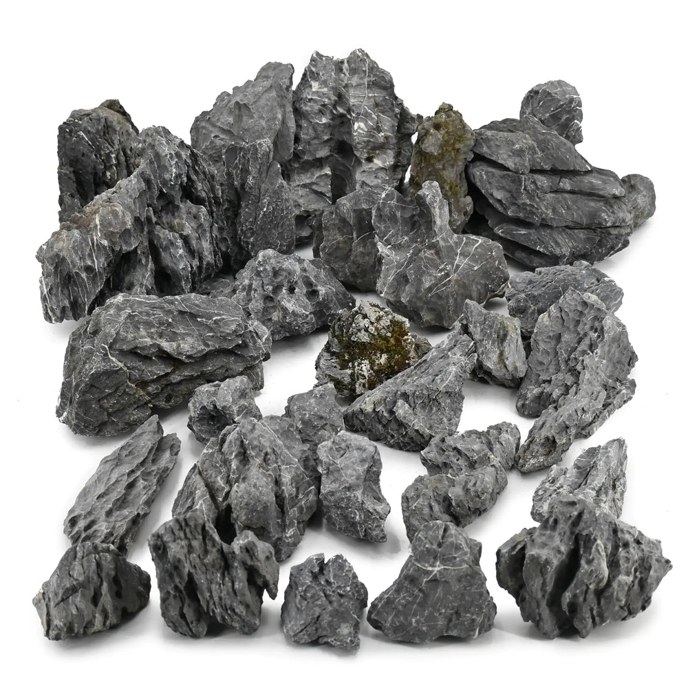 Seiryu Rock Stone Natural Slate Stone Rocks 3 to 8 inch Fish Tank Decor Rocks 11 LB for Aquarium Landscaping Models and Fish Tank Decoration Zooko