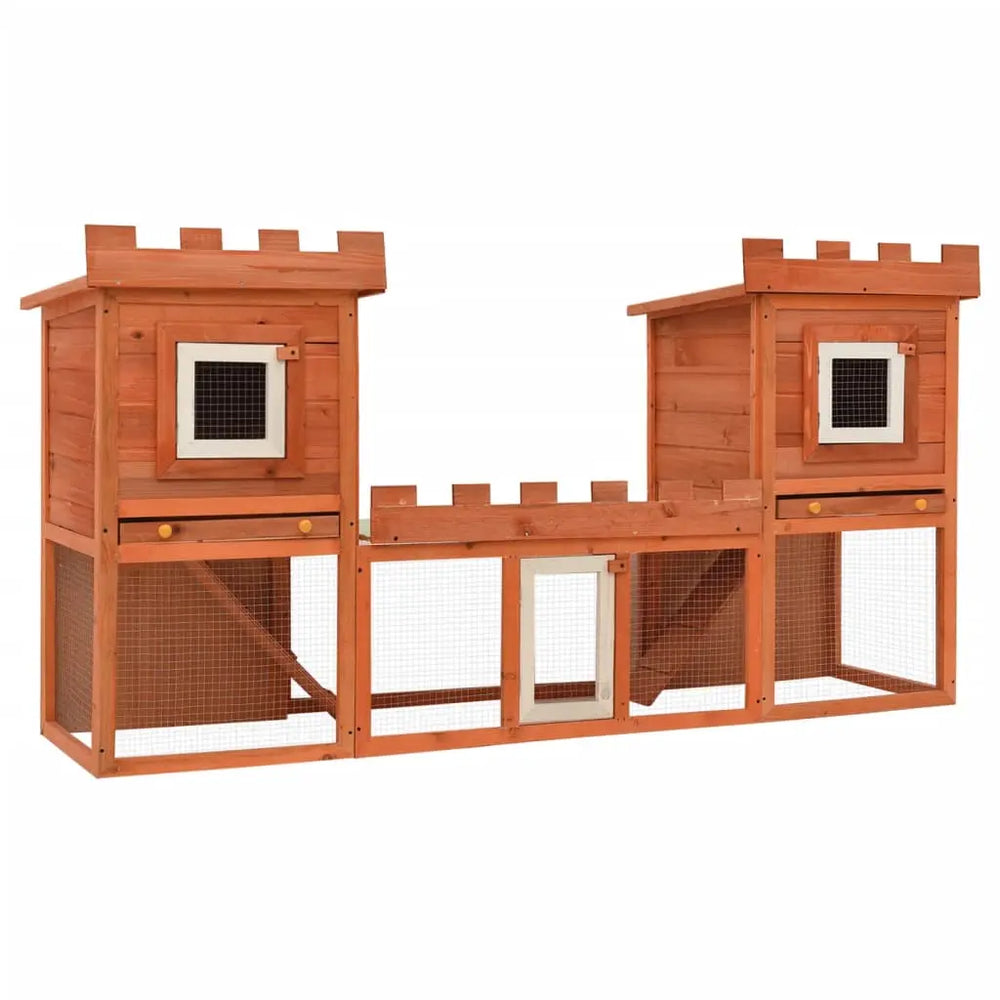 vidaXL Outdoor Large Rabbit Hutch House Pet Cage Double House-0