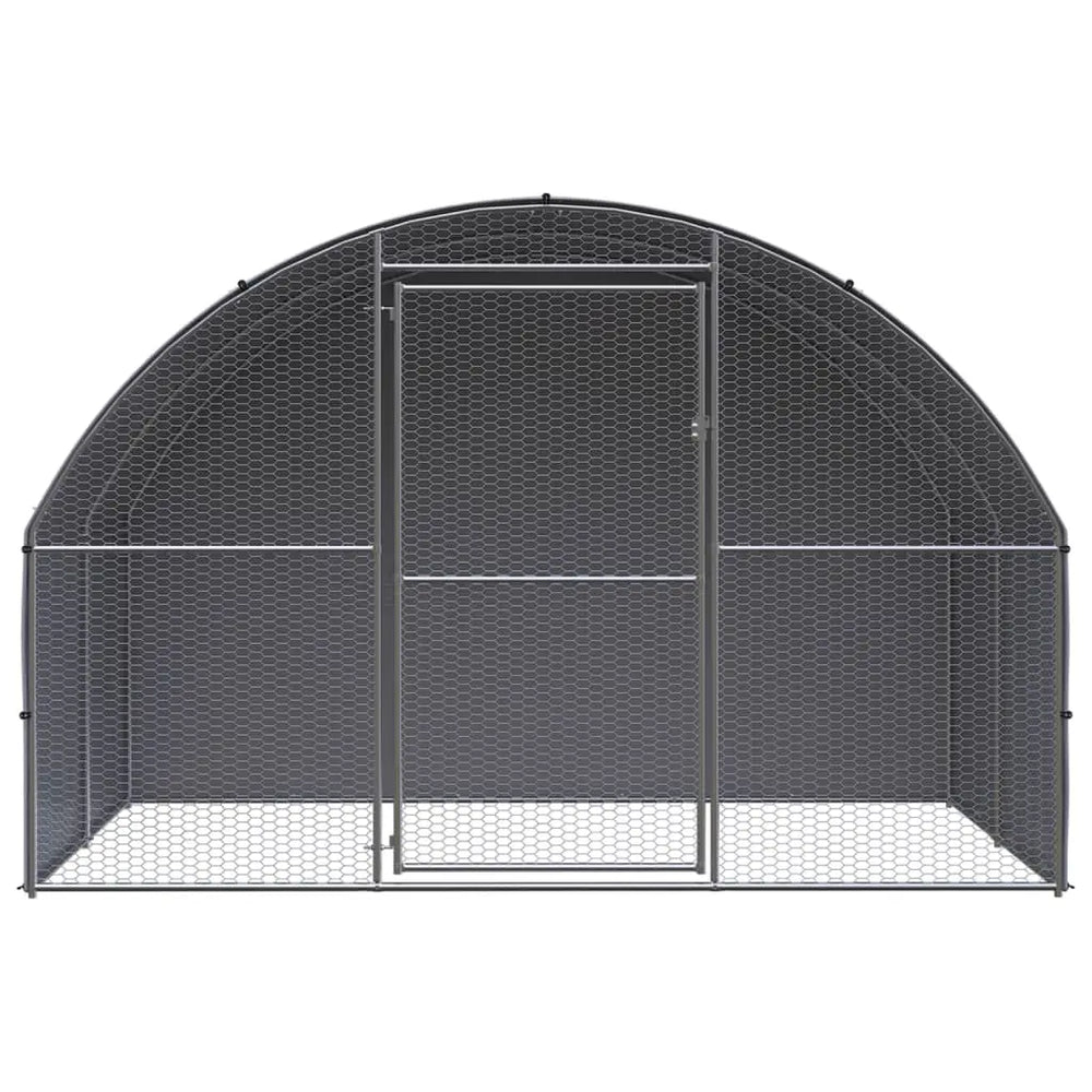 vidaXL Outdoor Chicken Coop 9.8'x6.6'x6.6' Galvanized Steel-0