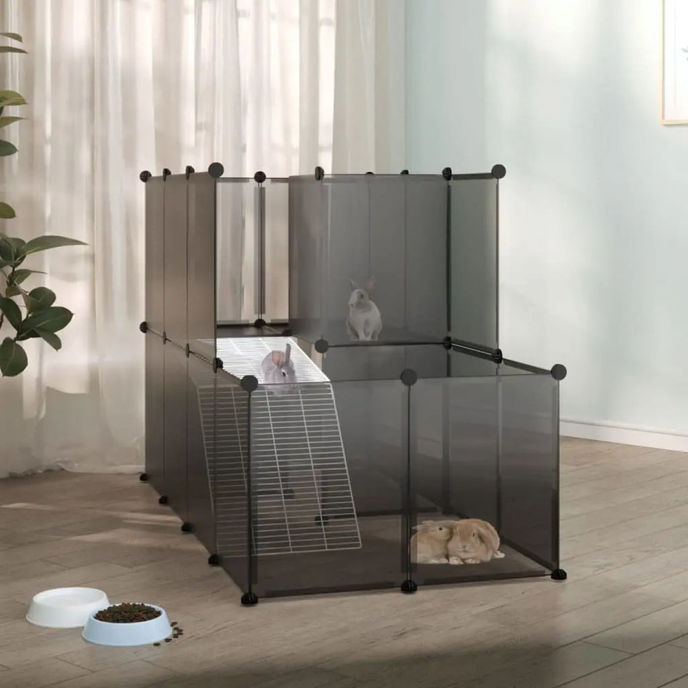 vidaXL Small Animal Cage DIY Small Animal House Rabbit Hutch PP and Steel-2