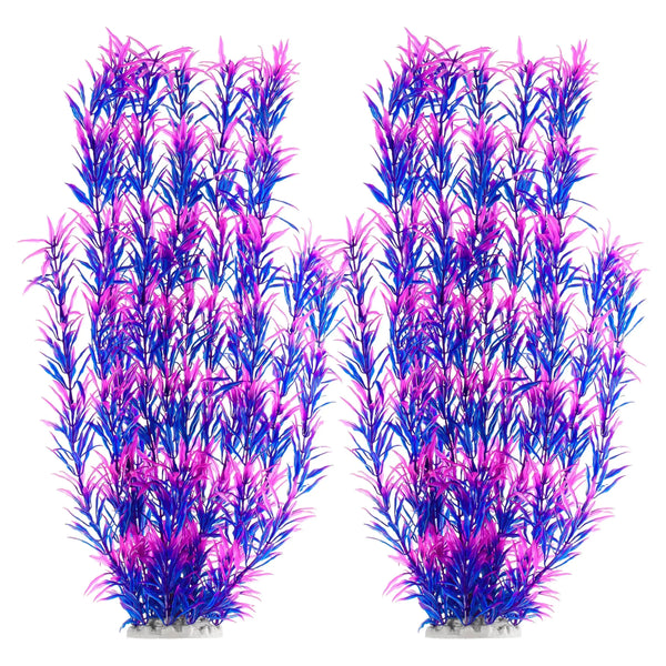 MyLifeUNIT Aquarium Plants 21 Inches Tall Plastic Fish Tank Plants for Fish Tank Decorations and Aquarium Decor (Purple) Zooko