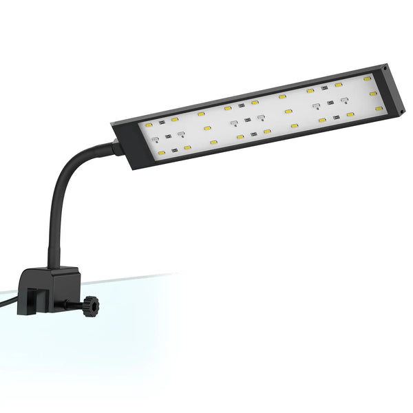 NICREW Fish Tank Clip on Light Clamp Aquarium Light with White and Blue LEDs 480LM 10 Watts Zooko