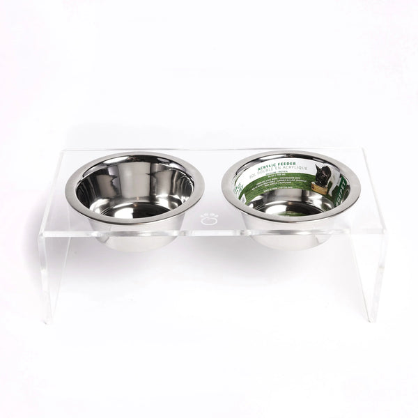 Acrylic Double Feeder - Clear GF Pet