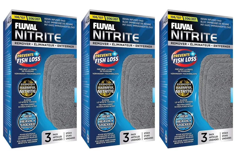 Fluval 9 Pack of Nitrite Remover Pads for 106/107 & 206/207 Aquarium Canister Filters Zooko