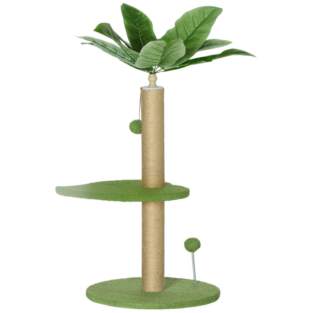 Arbre à chat arbre à grimper pour chat hauteur 83 cm avec griffoir en jute, balles jouets, plates-formes en peluche-0