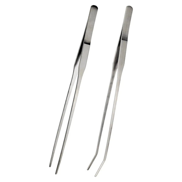 2 Pcs Aquarium Tweezers Straight Tweezers and Curved Tweezers 10.6 Inch Stainless Tweezers for Fish Tank Plants Aquascaping and Reptile Feeding (10.6 Inch) Zooko