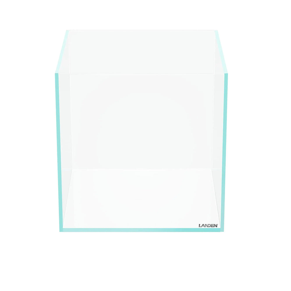 LANDEN 25C 3.7 Gallon Cube Rimless Low Iron Aquarium Tank W9.84×D9.84×H9.84 in(25x25x25cm) 5mm Thickness with Nano Foam Leveling Mat Included Zooko