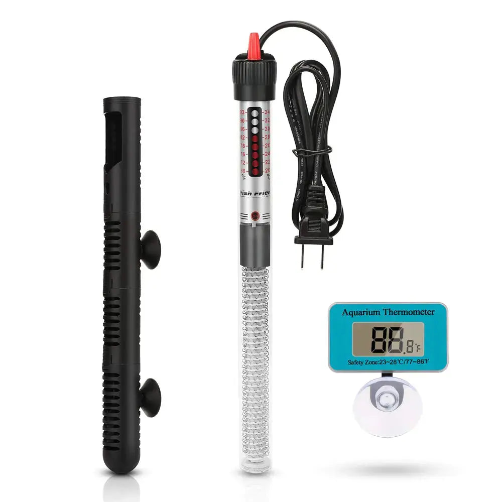 Kinbo Aquarium Heater 300 Watt Submersible Fish Tank Heater Adjustable Temperature with Diving Thermometer and Protective Case Suction Cup Zooko