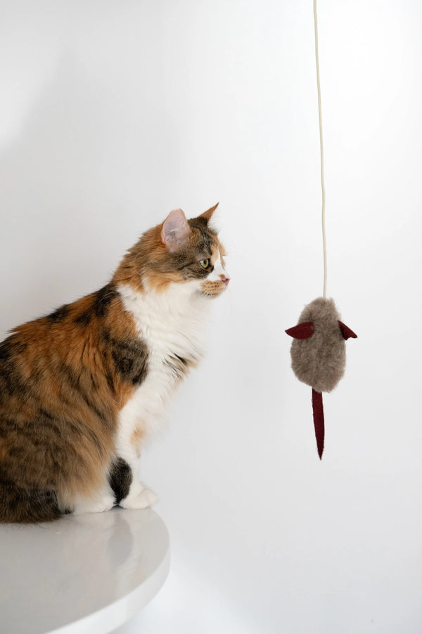 Natural Woolen Cat Toy: Mouse-0