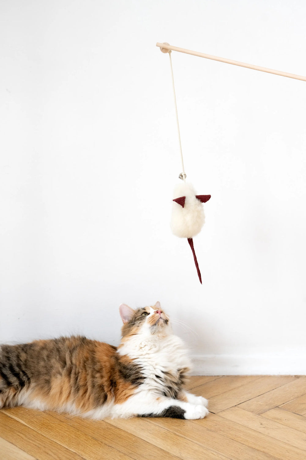 Natural Sheepskin Cat Toy: Mouse-0