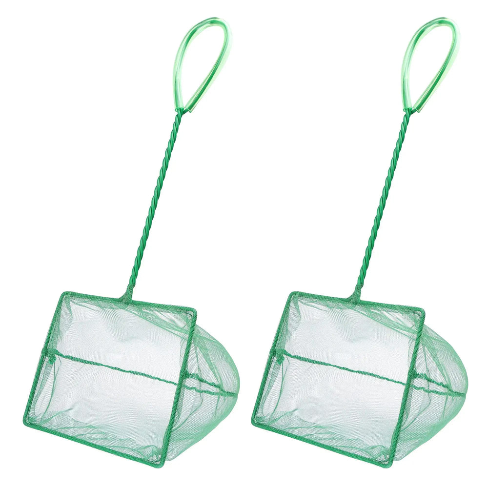 Mogoko 2 Pack Aquarium Net Fish Net 6.0 Inch Fish Tank Net Large Fine Mesh Aquarium Net with 11.0 Inch Long Plastic Handle for Fish Tank Zooko