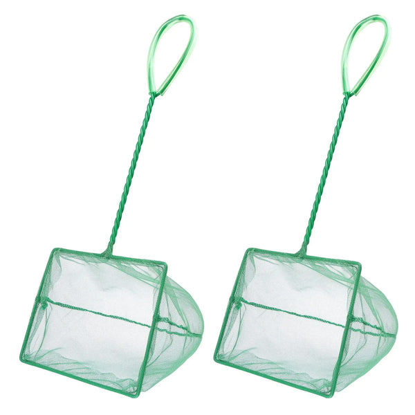 Mogoko 2 Pack Aquarium Net Fish Net 6.0 Inch Fish Tank Net Large Fine Mesh Aquarium Net with 11.0 Inch Long Plastic Handle for Fish Tank Zooko