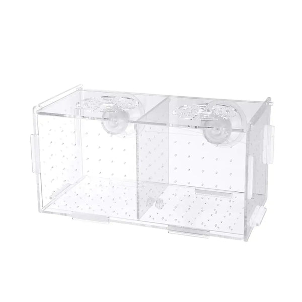 TEHAUX Transparent Fish Breeding Box Multifunctional Acrylic Aquarium Hatching Cases with Suction Cups for Shrimp Guppy Clownfish Aggressive Fish Easy to Install Zooko