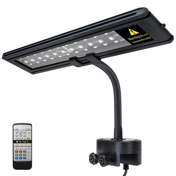 IREENUO Aquarium LED Light Full Spectrum Fish Tank Clip on Light with Remote Color Changing Lighting for Reef Coral Aquatic Plants and Fish Keeping (10W（11.8inch）) Zooko