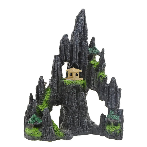 Saim Mountain View Aquarium Ornament Tree House Cave Bridge Fish Tank Decoration Zooko