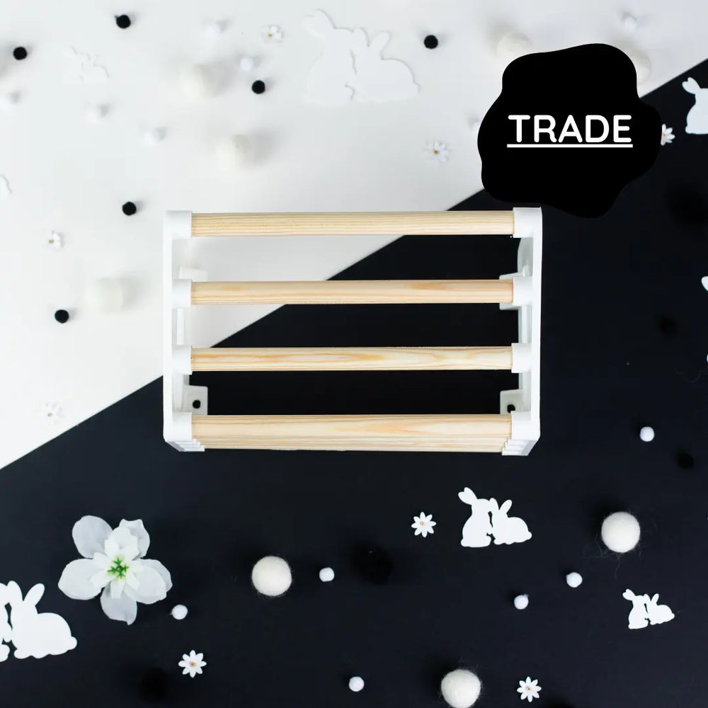 SINGLE Cage Mounted Hay Rack - White - TRADE-0