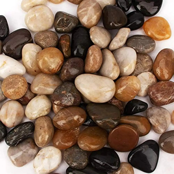 [18 Pounds] Pebbles Aquarium Gravel River Rock Natural Polished Decorative GravelGarden Ornamental River Pebbles Rocks Mixed Color Fish Tank Stones，Polished Gravel for Landscaping (Multicolor) Zooko