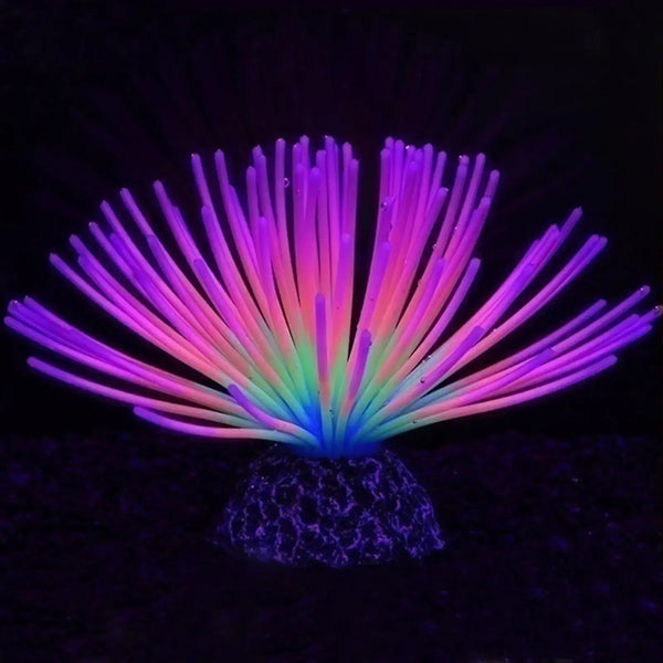 FUNOJOY Glowing Fish Tank Decorations Aquarium Coral Plants Simulation Silicone Coral Fluorescence Sea Anemone Glow Coral Ornaments for Aquarium Fish Tank Decor Aquarium Accessories Zooko