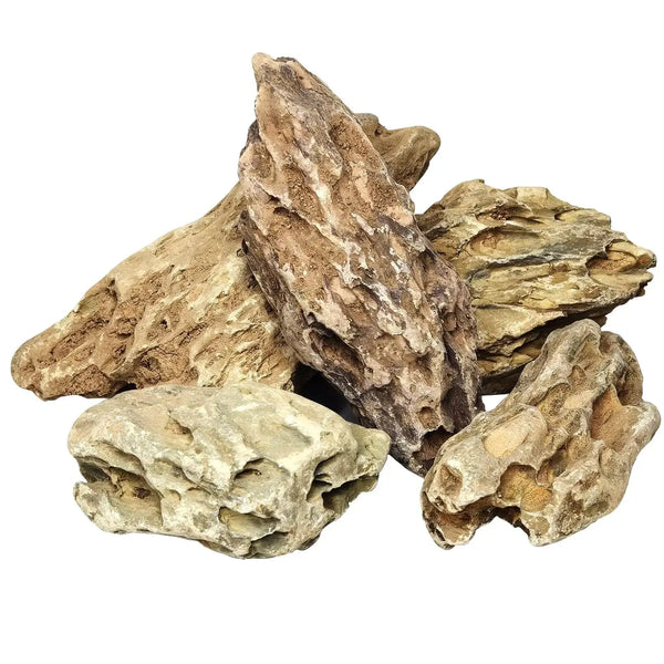 PINVNBY Dragon Stone Ohko Rock Natural Aquarium Rocks Aquascaping 4.5 lbs Mixed Sizes Perfect Rocks for Reptile & Amphibian Tanks Zooko