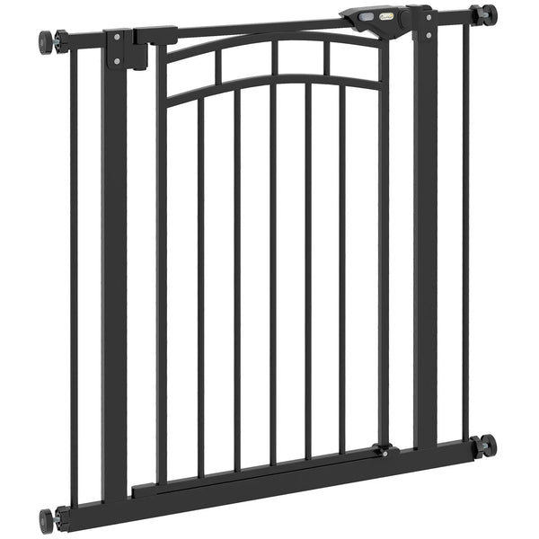 Barrière de sécurité pour chien barrière d'escalier extensible double verrouillage 74-80 x 76 cm noir-0