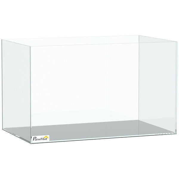 Aquarium 43L en Verre Trempé avec Tapis de Protection Pour Poissons, Crevettes, Tortues, 50 x 30 x 30 cm, Transparent-0