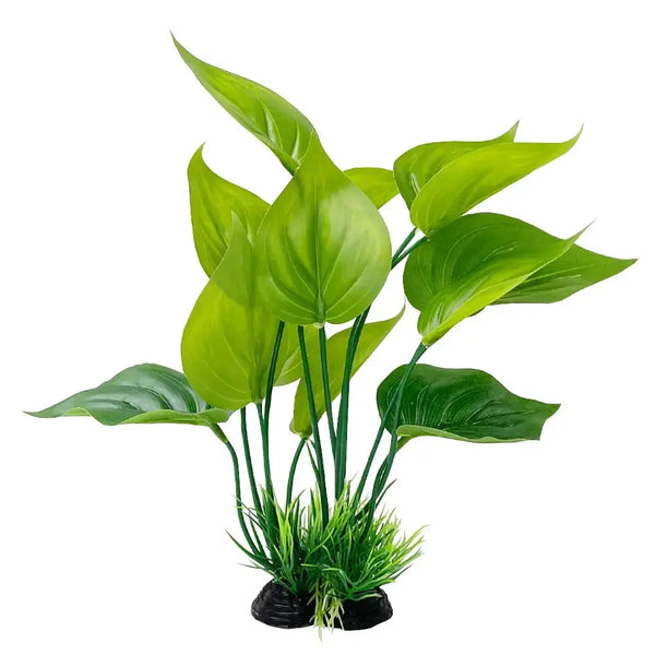 Smoothedo-Pets Aquarium Plants Fish Tank Decorations 6inch Plastic Artificial Plant Goldfish Waterscape Fish Hides (Rainforest Leaf-Medium) Zooko