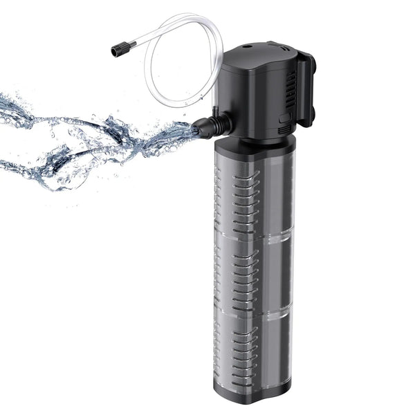 FREESEA Aquarium Fish Tank Filter: 14W 260GPH Internal Power Filter 3-Stage Filtration for 35-75 Gallon Saltwater Betta Turtle Tanks Zooko