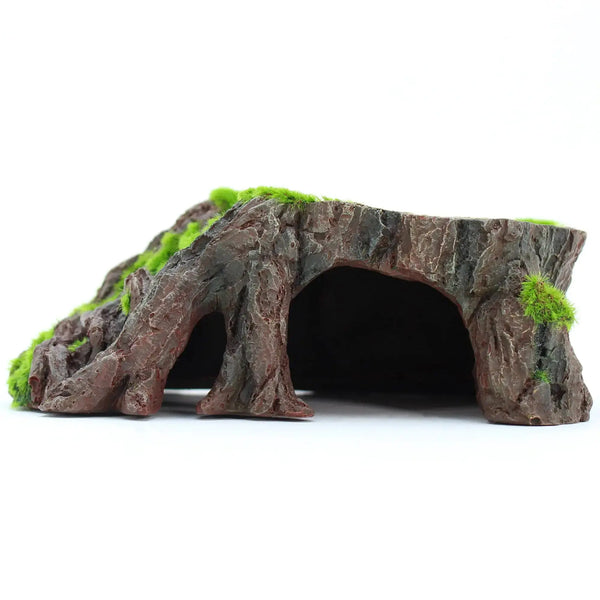 Penn-Plax Aqua-Flora Aquarium Living Resin Decoration with Embedded Glosso Plant Seeds – Tree Stump – Safe and Healthy for Freshwater Fish Zooko