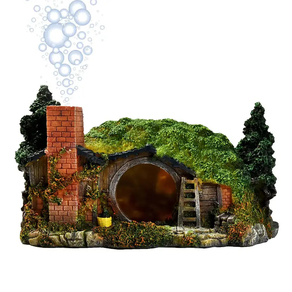 fazhongfa Aquarium Decorations Castle Fish Tank Décor Thematic Ornaments (Hobbit-L) Zooko