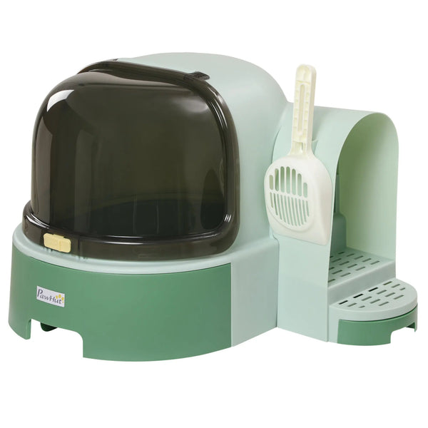 Maison de toilette, bac à litière fermé pour chat Compartiment Inférieur Amovible pour un Nettoyage Facile Pelle inclus-0