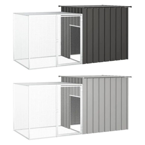 vidaXL Rabbit Cage Anthracite 78.7"x35.8"x39.4" Galvanized Steel-3