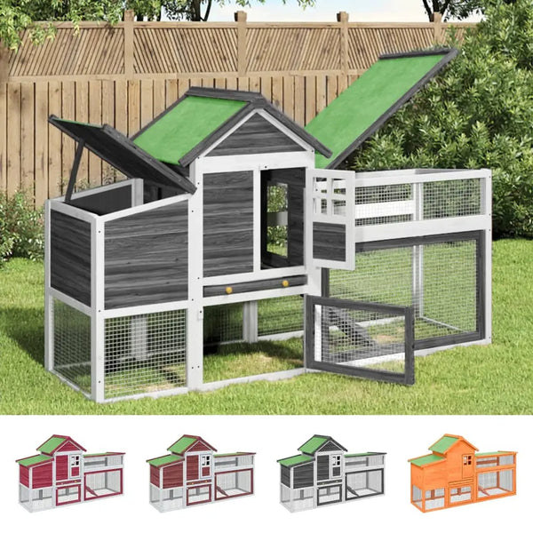 vidaXL Chicken Coop Brown 73.4"x23"x44.5" Solid Wood Pine-0