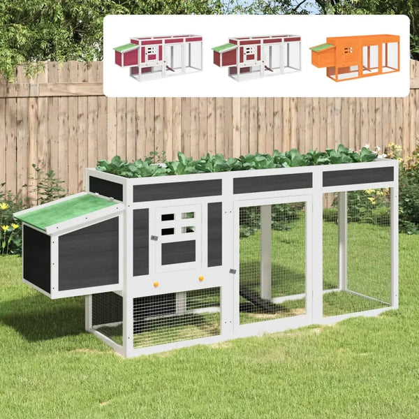 vidaXL Chicken Coop Brown 80.3"x19.7"x33.1" Solid Wood Pine-0