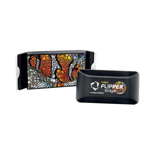 FL!PPER Flipper Edge Max Clownfish Limited Edition Floating Magnetic Aquarium Cleaner 2-in-1 Dual Blade Scrubber & Scraper Fish Tank Cleaner Tools for Efficient Cleaning & Acrylic Surface Maintenance Zooko